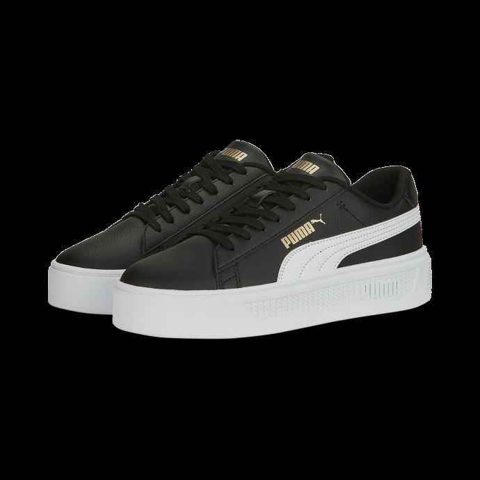 Baskets Puma Canada Smash Platform V3 Noir-blanc-or Femmes