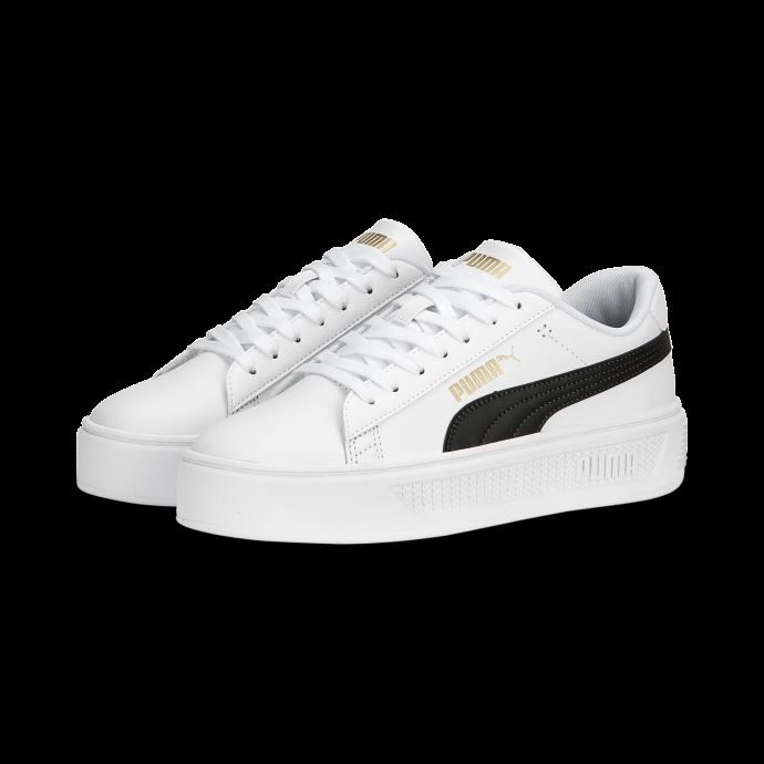 Baskets Smash Platform V3 Femmes Puma Canada Blanc-noir-or
