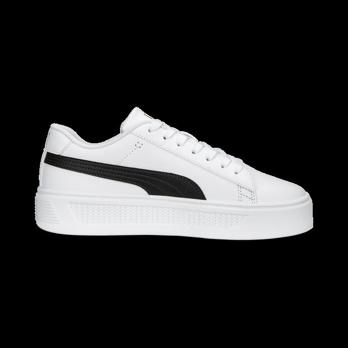 Baskets Smash Platform V3 Femmes Puma Canada Blanc-noir-or
