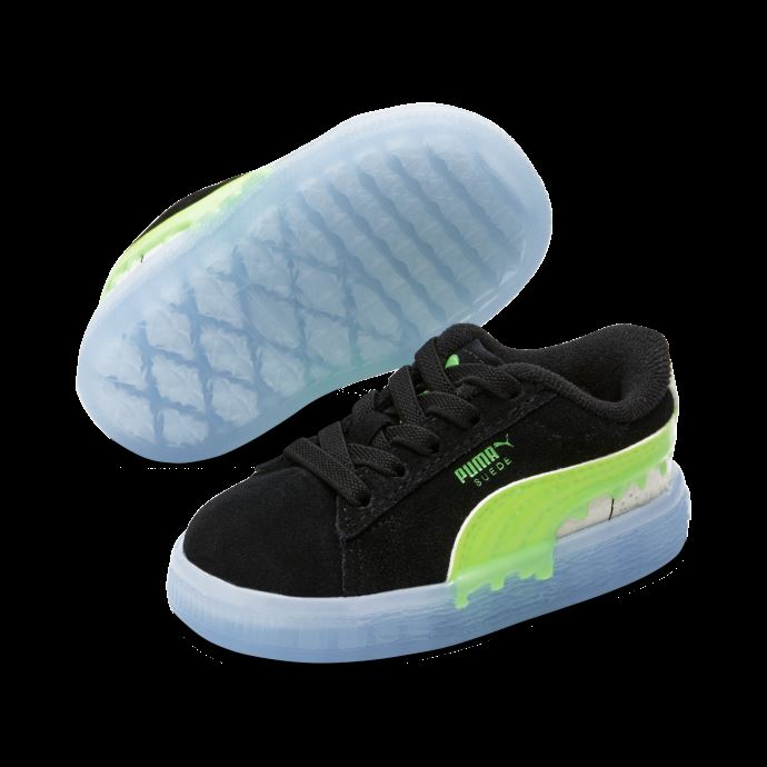 Puma Canada Chaussures En Daim Slime Pour Tout-petits Noir-vert Citron