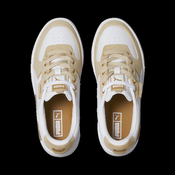 Baskets Puma Canada Cali Dream En Daim Brossé Pour Femme Blanc-sable Clair-tan Du Désert
