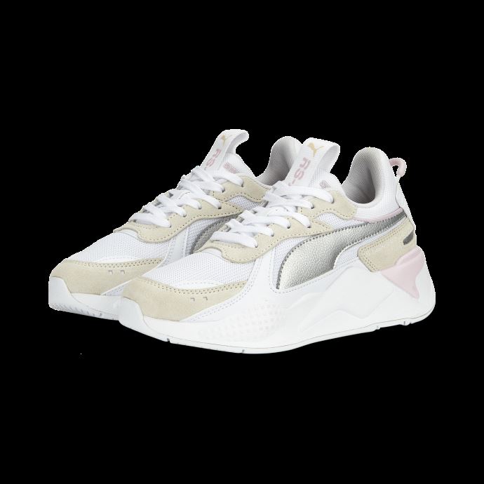 Baskets Métalliques Rs-x Pour Jeunes Puma Canada Blanc-argent-pristine