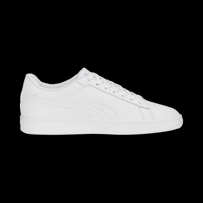 Baskets En Cuir Smash 3.0 Jeunesse Puma Canada Blanc-cool Gris Clair
