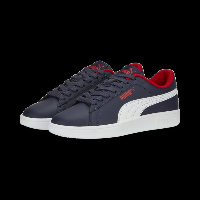 Baskets En Cuir Smash 3.0 Jeunesse Marine-blanc-for All Time Red Puma Canada