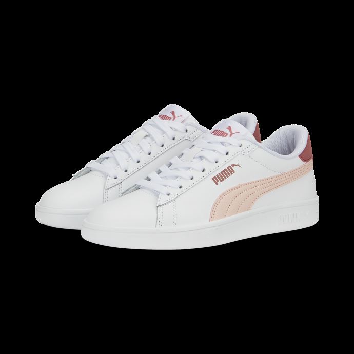 Blanc-rose Poussière-heartfelt Smash 3.0 Baskets En Cuir Jeunesse Puma Canada