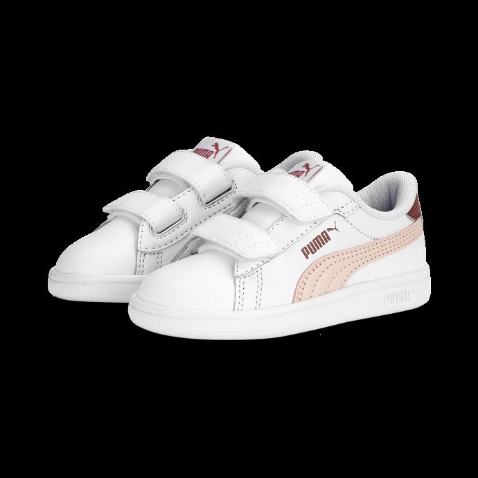 Baskets Smash 3.0 V En Cuir Bébé Blanc-poussière De Rose-heartfelt Puma Canada