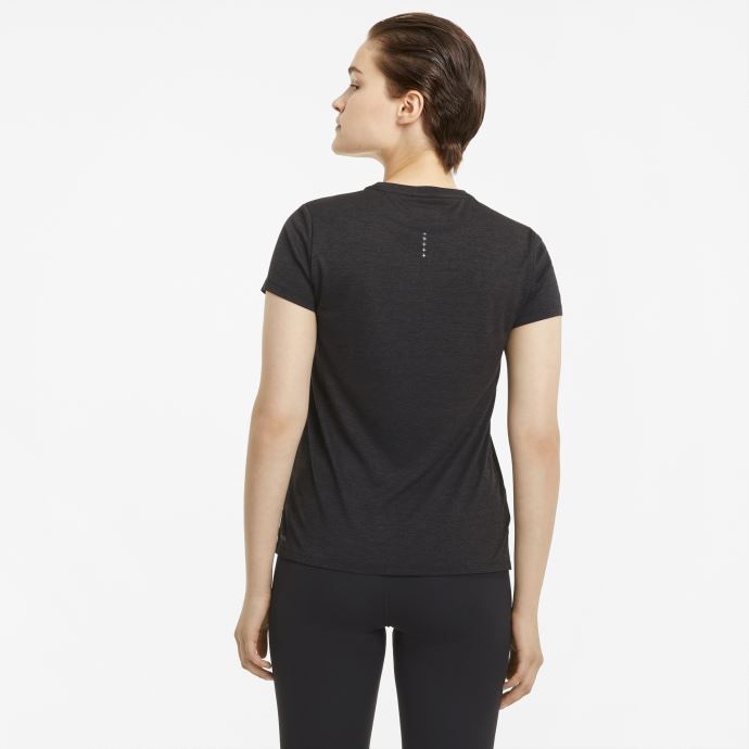 T-shirt De Course à Manches Courtes Pour Femme Puma Canada Favorite Heather Noir Chiné