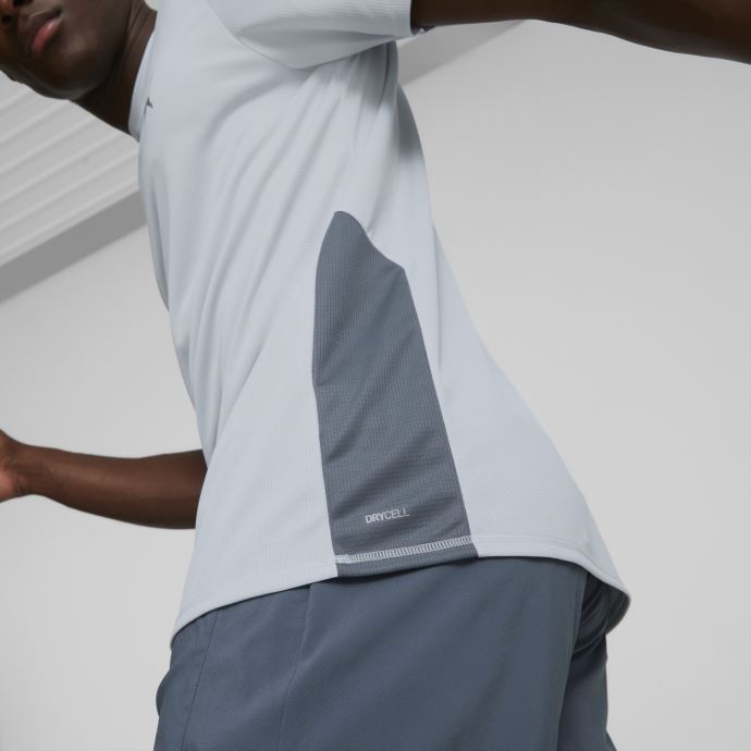 T-shirt De Course à Manches Courtes Pour Hommes Puma Canada Favorite Platine Grey-Evening Sky