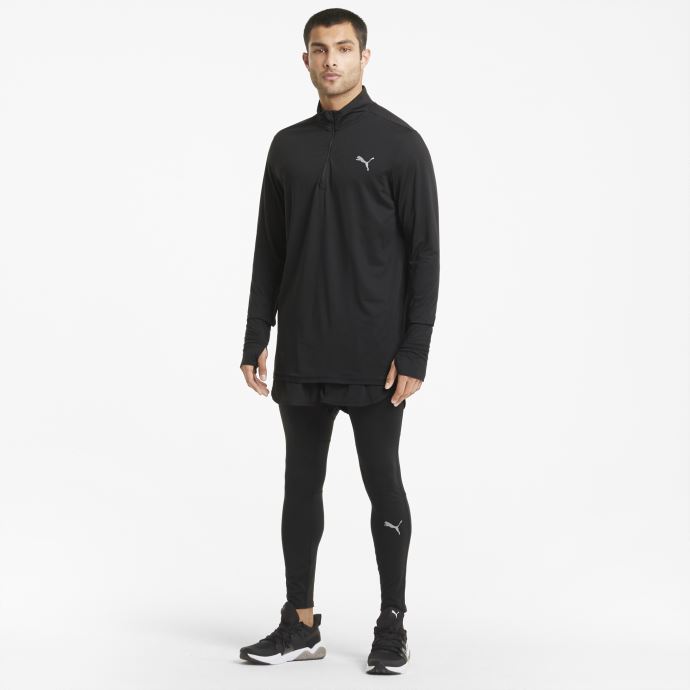 T-shirt De Course Préféré à Quart De Zip Pour Hommes Noir Puma Canada
