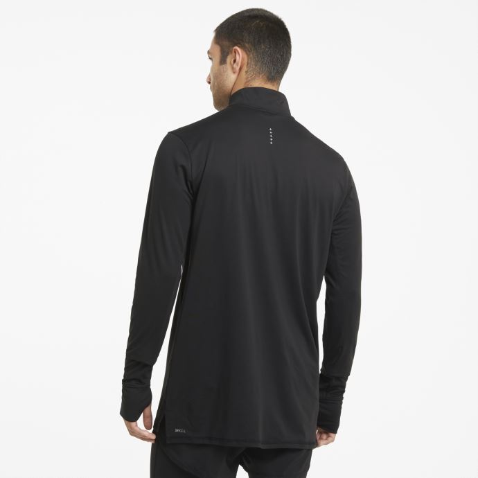 Puma Canada T-shirt De Course à Glissière Quart De Favori Noir Pour Hommes