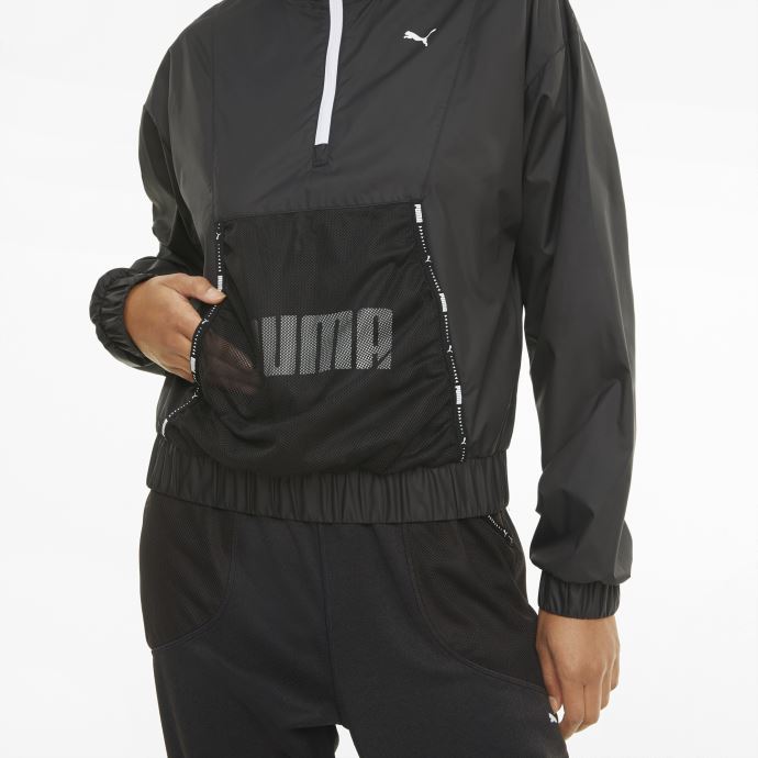 Puma Canada Chandail D'entraînement à Quart De Glissière Pour Femme Avec Logo Noir
