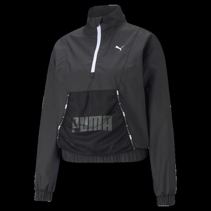 Puma Canada Chandail D'entraînement à Quart De Glissière Pour Femme Avec Logo Noir
