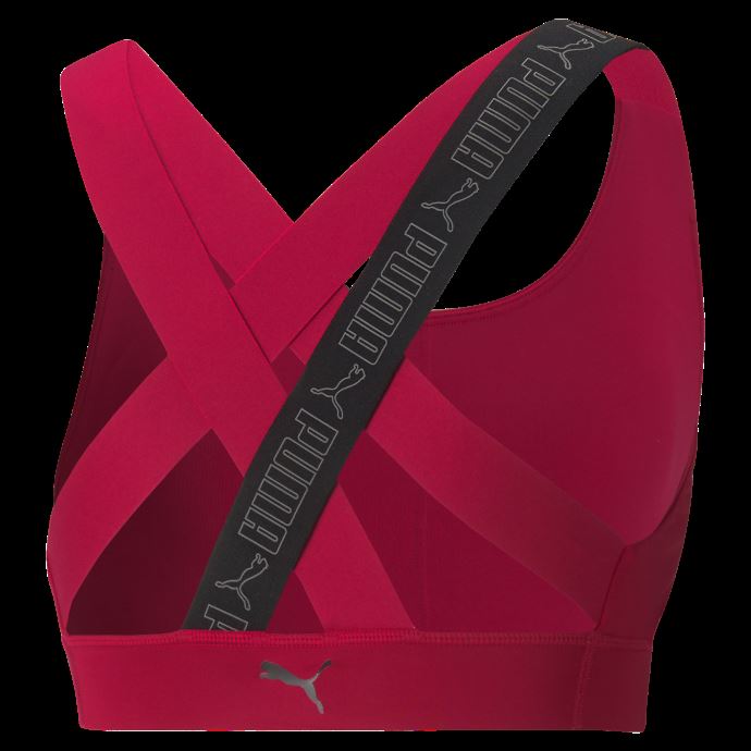 Soutien-gorge D'entraînement Puma Canada Mid Impact Feel It Pour Femmes Imprimé Rouge Persan