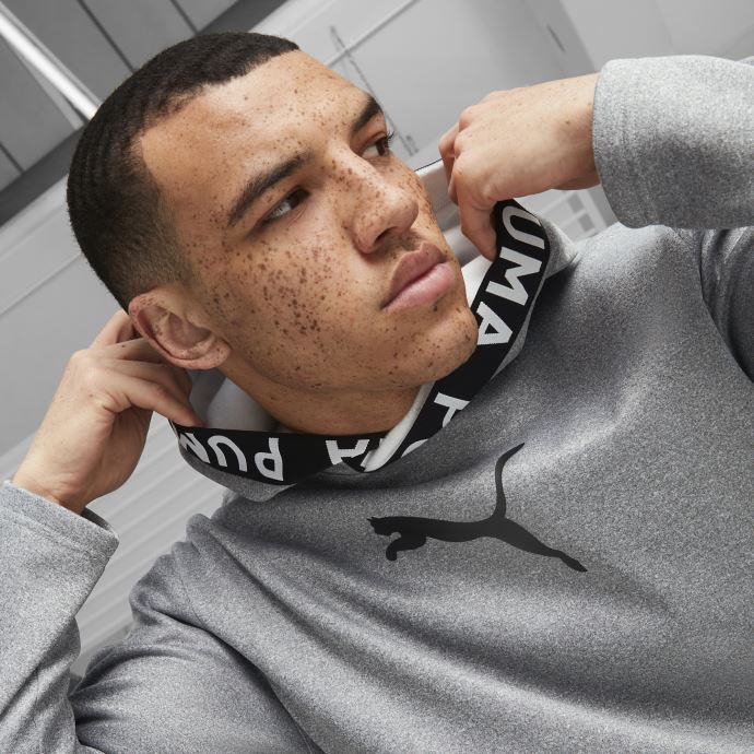 Chandail à Capuchon D'entraînement Pwrfleece Pour Hommes Gris Moyen Chiné Puma Canada