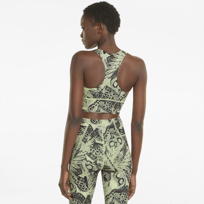 Soutien-gorge D'entraînement Puma Canada Forever Luxe Graphique Pour Femme Printemps Moss-abstract Print