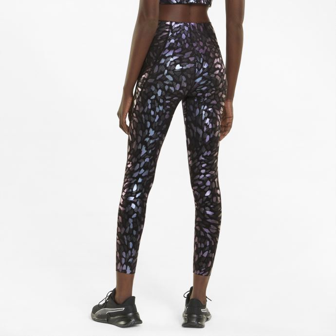 Puma Canada Forever Luxe Graphique Leggings D'entraînement Pour Femmes Noir-imprimé Irisé