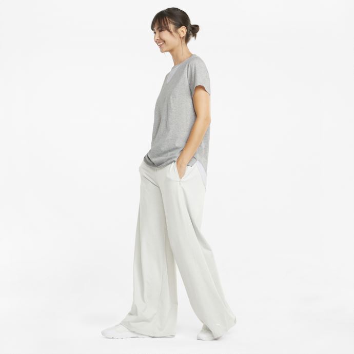 T-shirt D'entraînement Puma Canada Mesh à Manches Courtes Pour Femmes Gris Clair Chiné