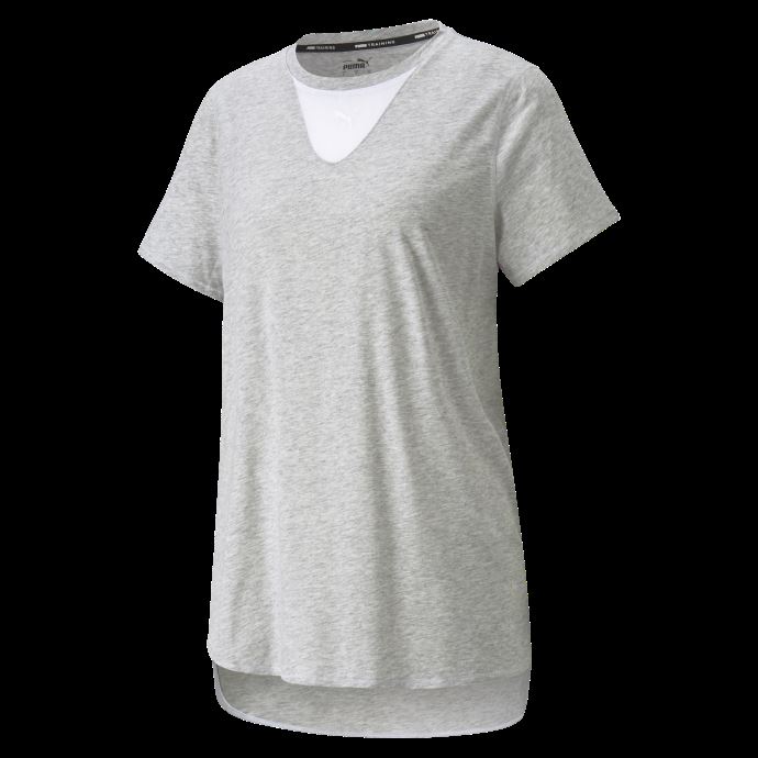 T-shirt D'entraînement Puma Canada Mesh à Manches Courtes Pour Femmes Gris Clair Chiné
