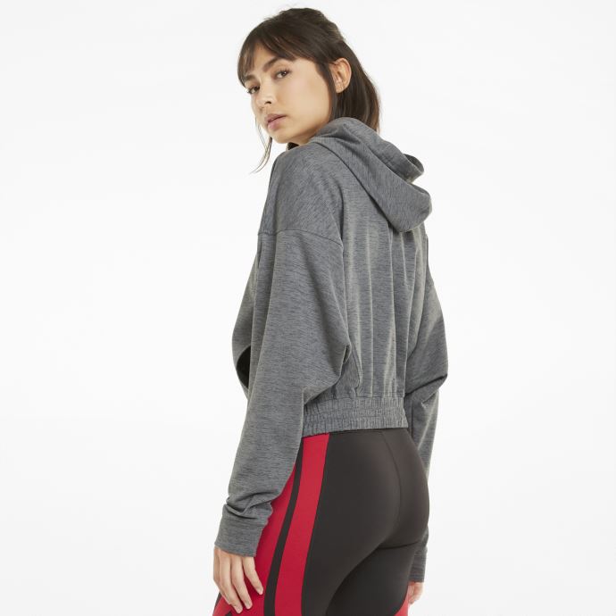 Chandail à Capuchon D'entraînement à Glissière Complète Cloudspun Pour Femmes Noir Chiné Puma Canada