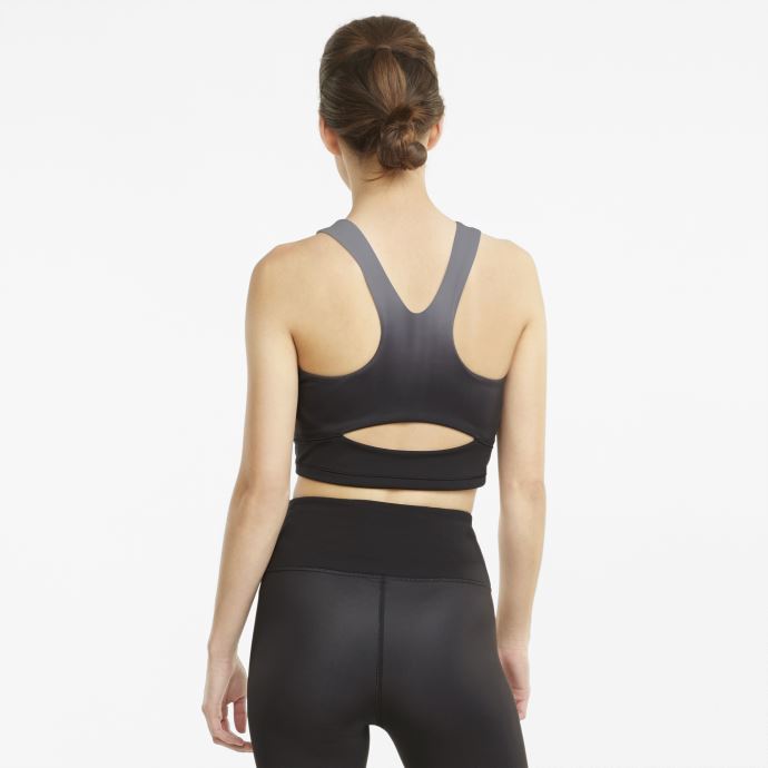 Puma Canada Black-asphalt-ombre Print Studio Ombre Haut Court D'entraînement Pour Femmes à Dos Nageur