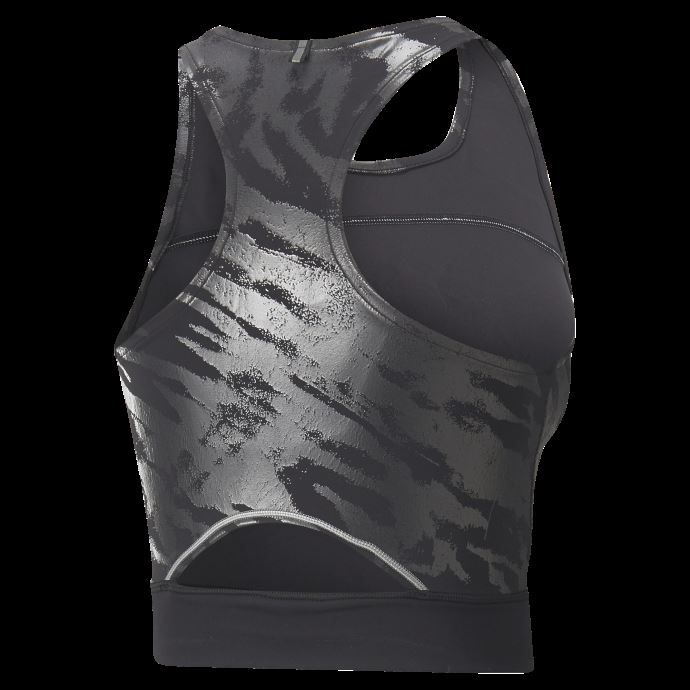 Puma Canada Noir-aop Q1 Débardeur De Course Court Pour Femmes Haute Brillance
