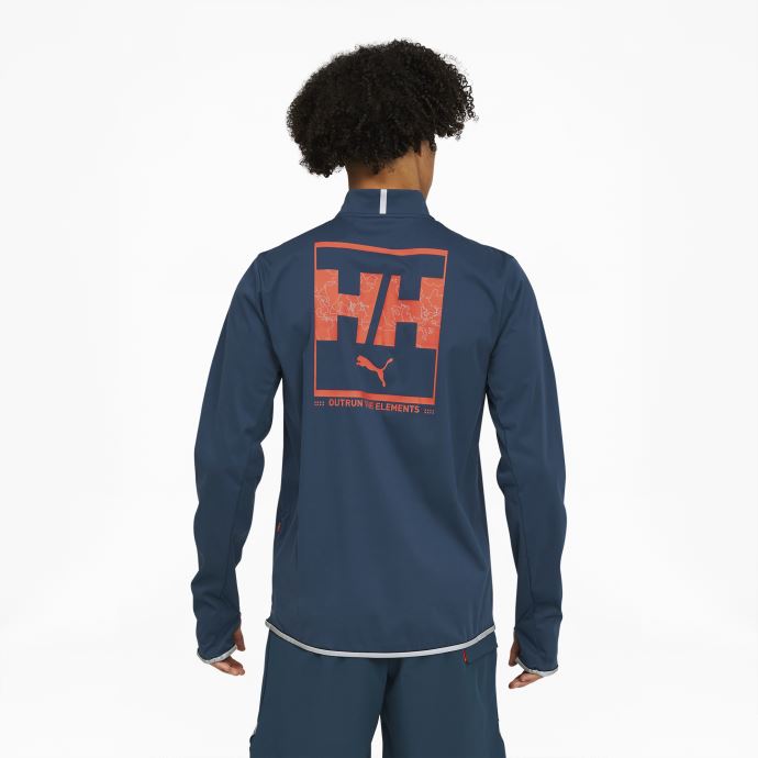 Puma Canada X Helly Hansen Pull De Running Pour Homme Bleu Intense