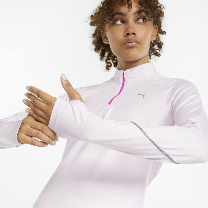 Puma Canada Haut De Course à Demi-zip En Tricot Lavande Brouillard 5k Pour Femmes
