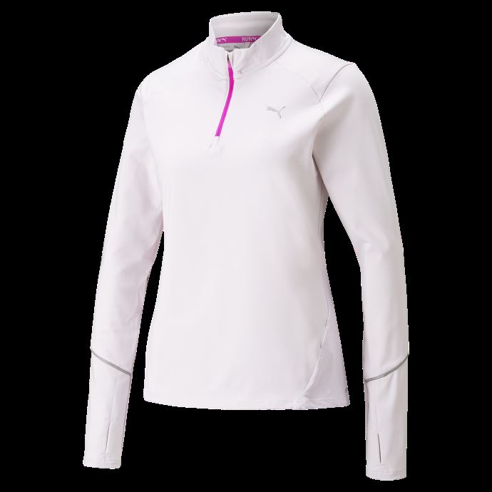 Puma Canada Haut De Course à Demi-zip En Tricot Lavande Brouillard 5k Pour Femmes
