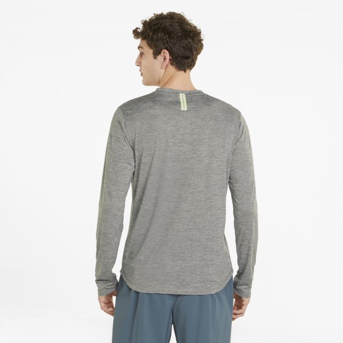 Puma Canada T-shirt De Course à Manches Longues Gris Chiné Pour Hommes