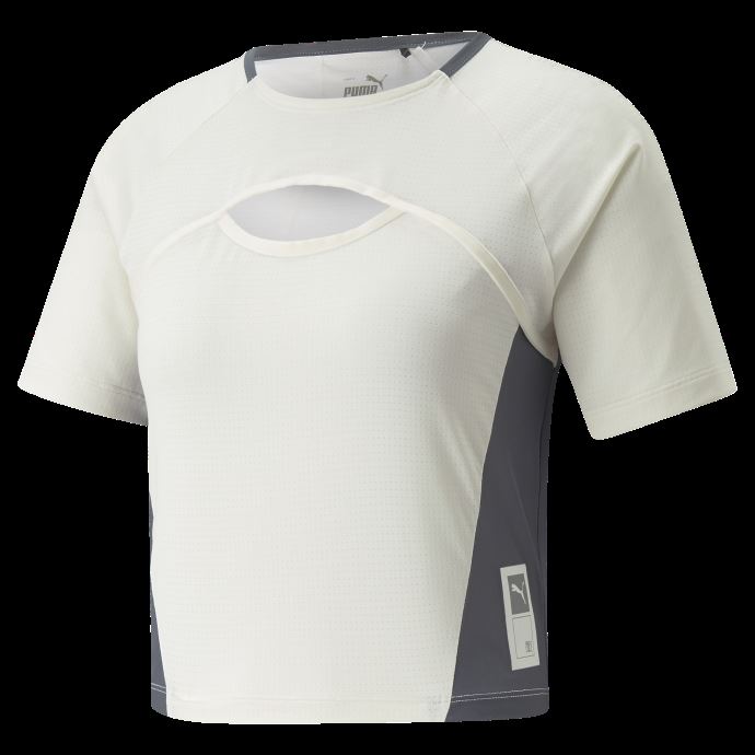 Puma Canada X First Mile Court T-shirt De Course Pour Femmes Ardoise Immaculée-foncé
