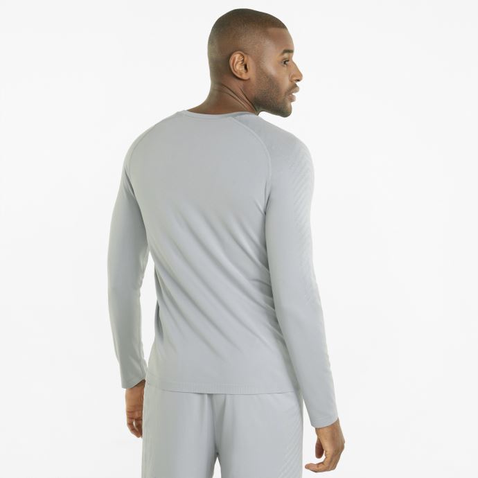 T-shirt D'entraînement Puma Canada Gris Moyen Chiné Formknit Sans Coutures à Manches Longues Pour Hommes