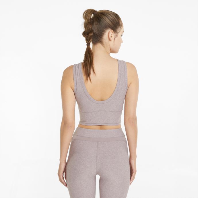 Puma Canada Quail Heather Studio Yogini Luxe Débardeur Court D'entraînement Pour Femmes