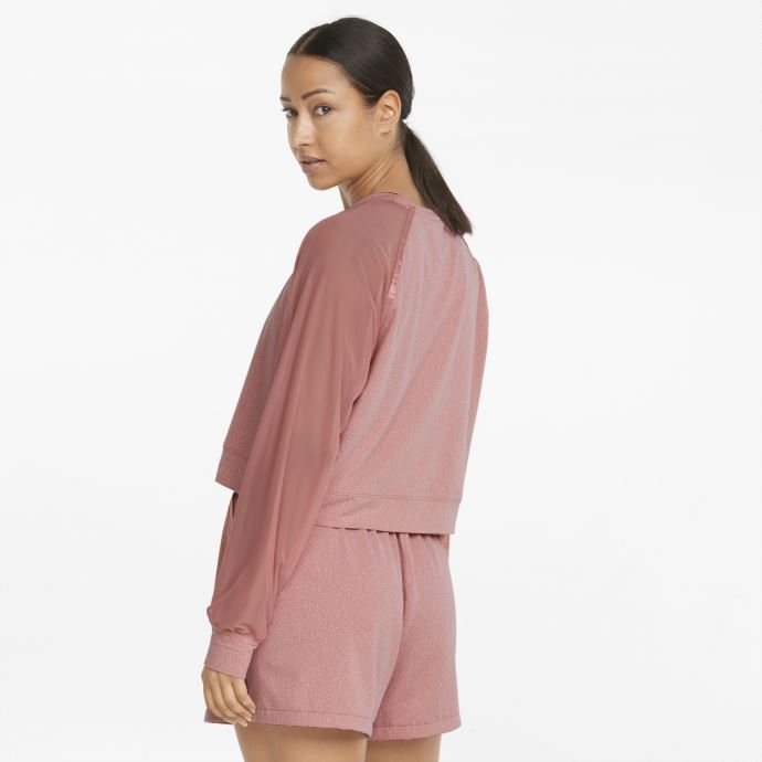 T-shirt D'entraînement à Manches Longues En Maille Cristalline Pour Femmes Puma Canada Rosette