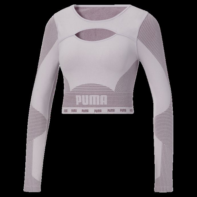 Puma Canada T-shirt D'entraînement Sans Couture à Manches Longues Pour Femme Lavande Brouillard-vin De Raisin
