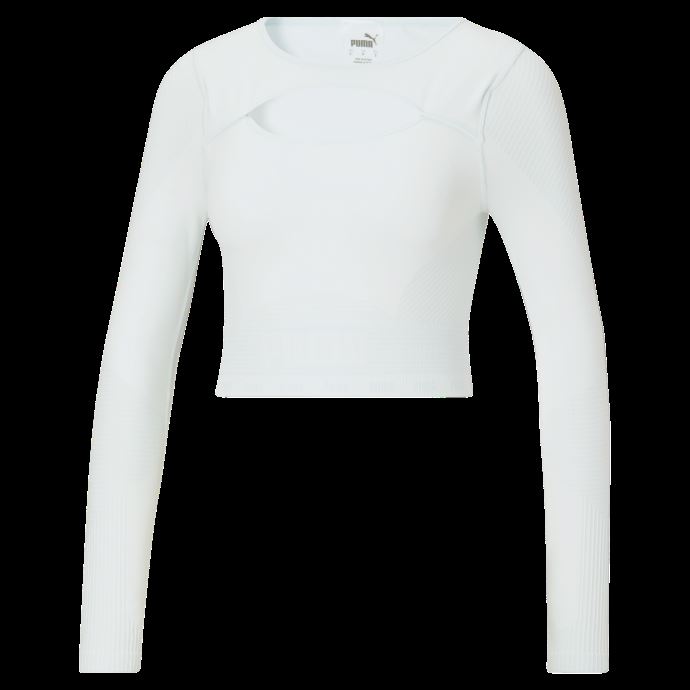 T-shirt D'entraînement Puma Canada Formknit Sans Coutures à Manches Longues Pour Femmes Nitro Bleu-blanc
