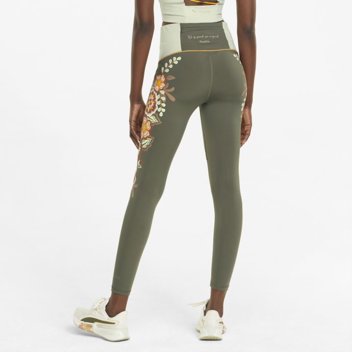 Puma Canada X Frida Kahlo 7-8 Legging D'entraînement Pour Femme Vert Mousse