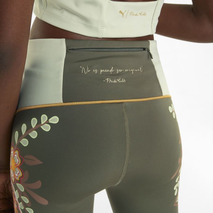 Puma Canada X Frida Kahlo 7-8 Legging D'entraînement Pour Femme Vert Mousse
