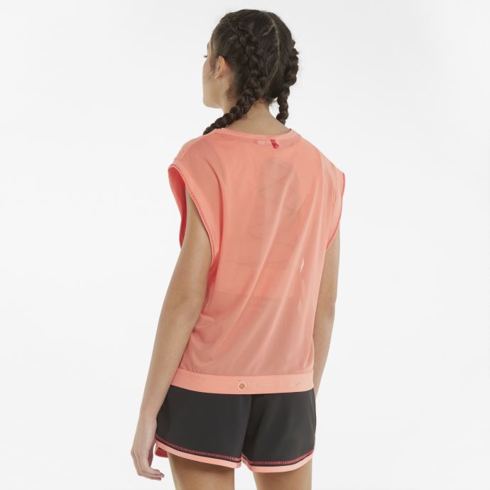 Puma Canada X Frida Kahlo T-shirt D'entraînement à Manches Courtes Pour Femme Rose Pêche
