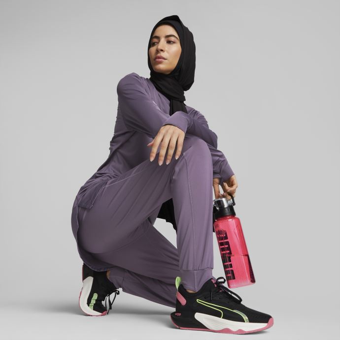 Puma Canada Purple Charcoal Modest Activewear Training Pants Femmes
