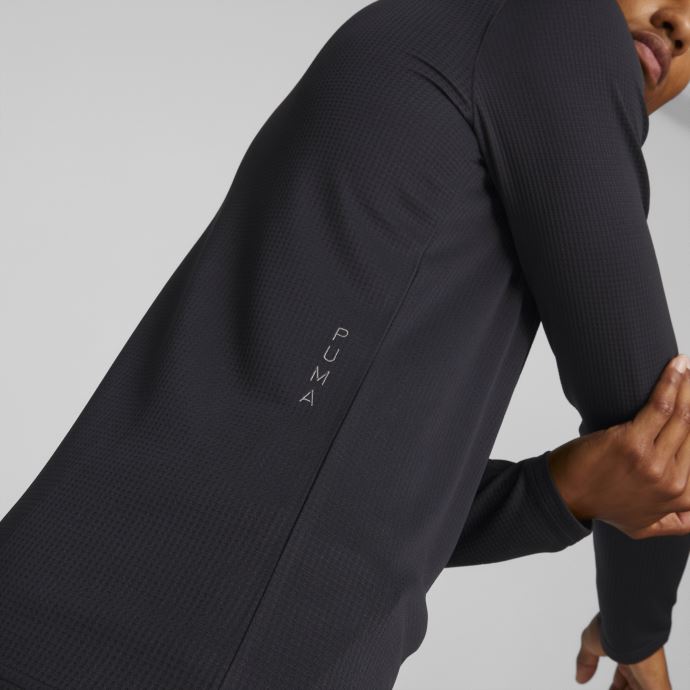 Puma Canada Studio T-shirt D'entraînement à Manches Longues Gaufré Pour Hommes Noir
