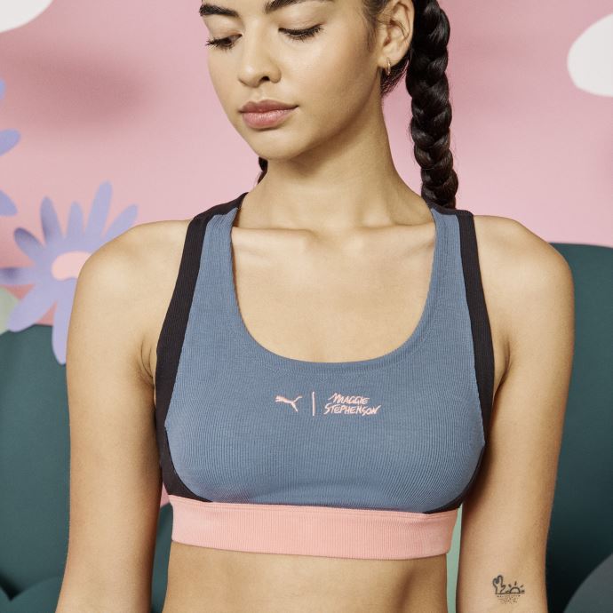 Soutien-gorge à Faible Impact Puma Canada X Maggie Stephenson Femmes Soirée Ciel-noir-bloc De Couleur
