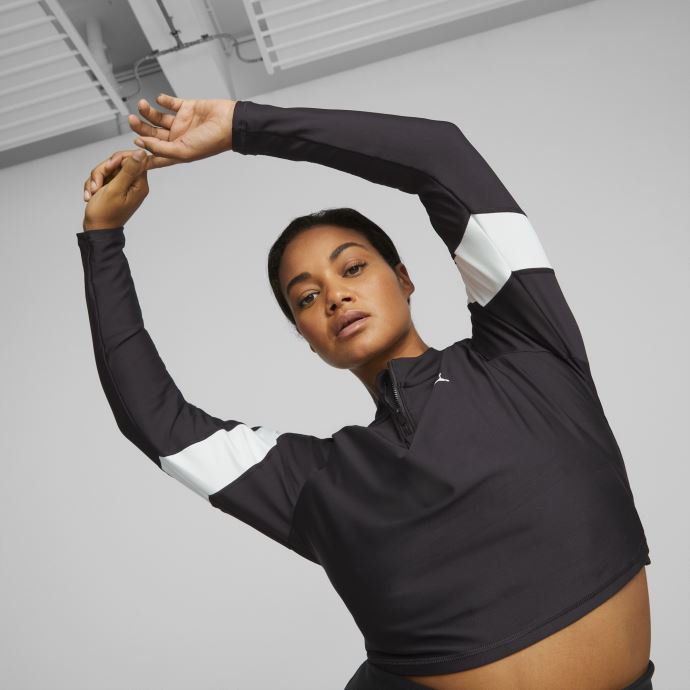 Fit Eversculpt Quarter-zip Training Crop Top Femmes Puma Canada Noir
