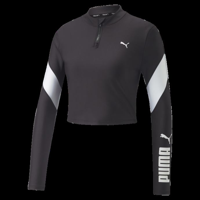 Fit Eversculpt Quarter-zip Training Crop Top Femmes Puma Canada Noir
