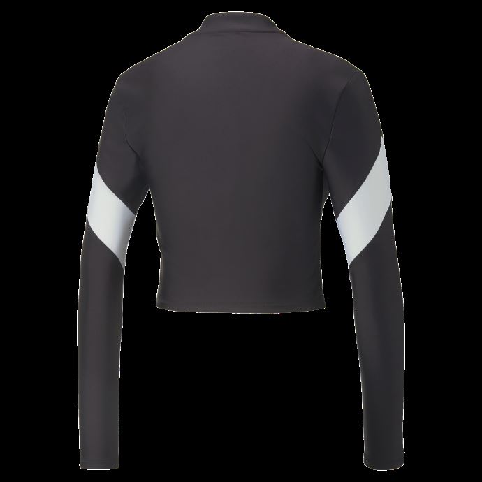 Puma Canada Fit Eversculpt Quarter-zip Crop Top D'entraînement Pour Femme Noir
