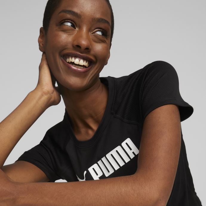 Puma Canada Fit T-shirt D'entraînement Pour Femme Avec Logo Noir-- Blanc