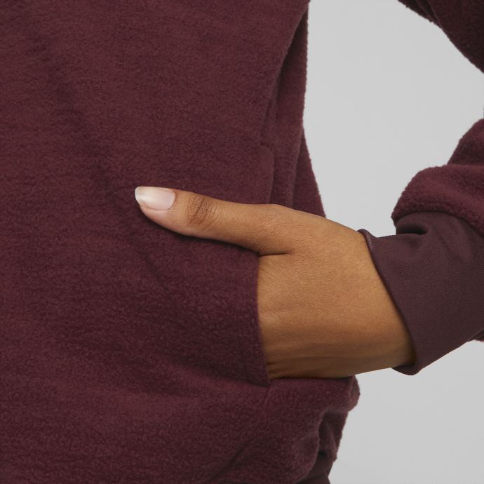 Puma Canada Fit Veste D'entraînement En Sherpa Pour Femme Aubergine-team Or