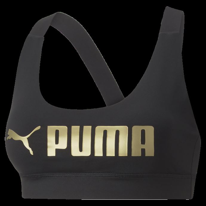 Puma Canada Noir Métallisé Puma Canada Fit Mid Impact Training Bra Femmes
