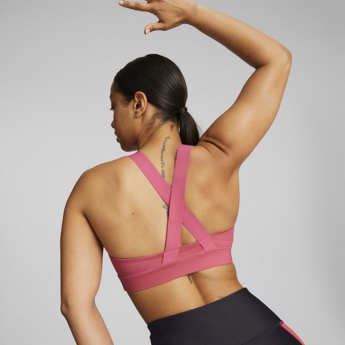 Brassière De Sport Puma Canada Fit Mid Impact Pour Femme Rose Coucher De Soleil
