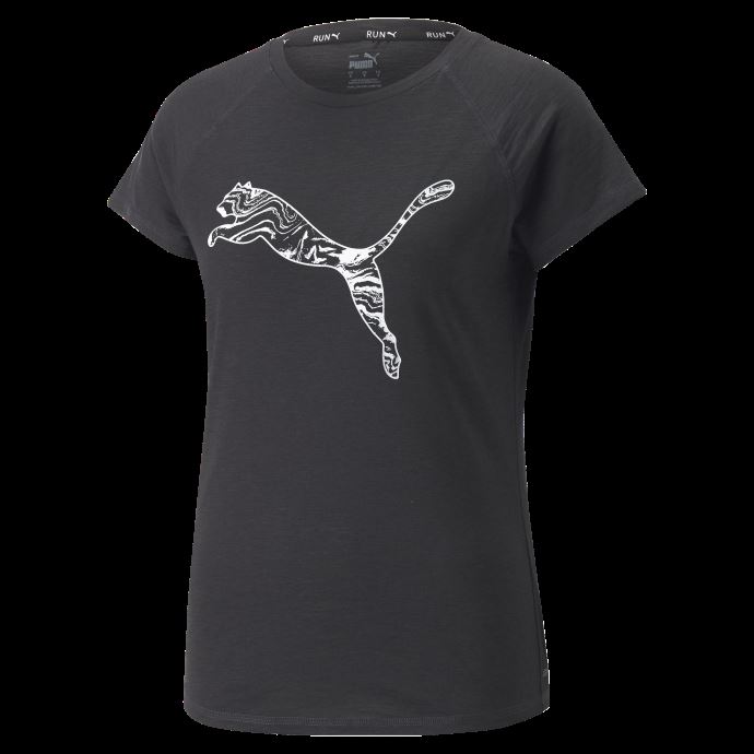 T-shirt De Course à Manches Courtes Avec Logo Run Femme Black-platinum Grey Puma Canada
