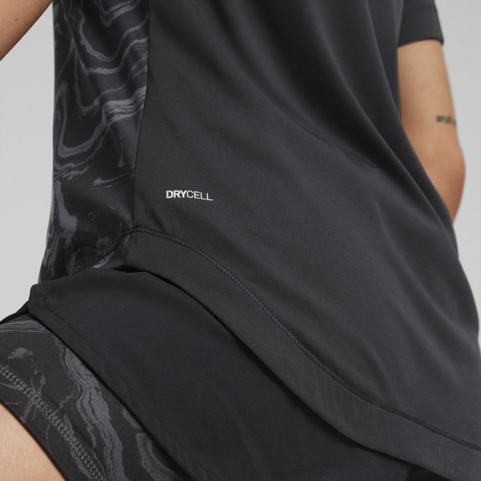 Puma Canada T-shirt De Course à Manches Courtes Imprimé Graphique Noir Pour Femmes
